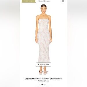 V. Chapman White Chantilly Lace Midi Dress